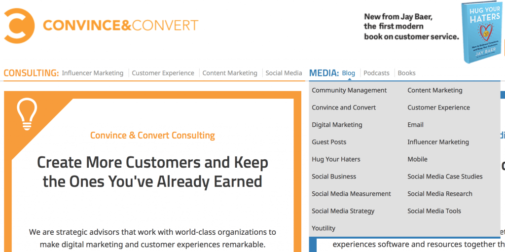 Convince and Convert blog segmentation