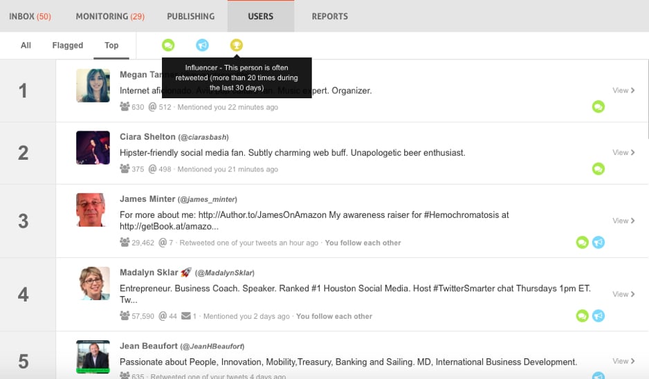 Agorapulse influencer identification tool